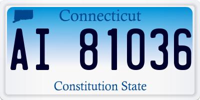 CT license plate AI81036