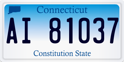 CT license plate AI81037