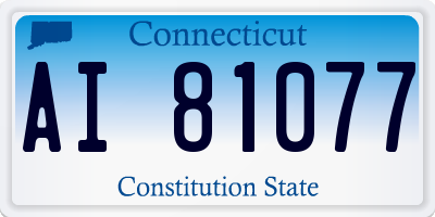 CT license plate AI81077