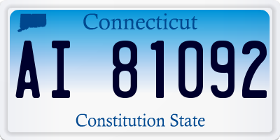 CT license plate AI81092