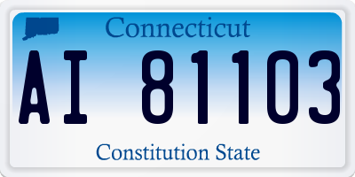 CT license plate AI81103