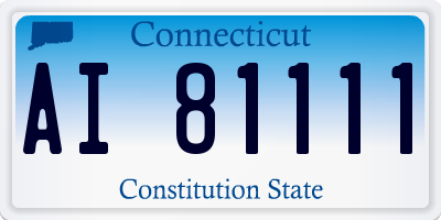 CT license plate AI81111