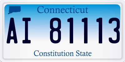 CT license plate AI81113