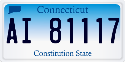 CT license plate AI81117