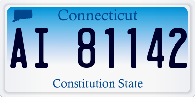 CT license plate AI81142