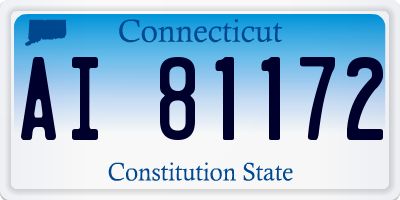 CT license plate AI81172
