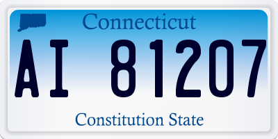 CT license plate AI81207