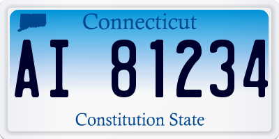 CT license plate AI81234