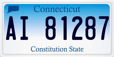 CT license plate AI81287