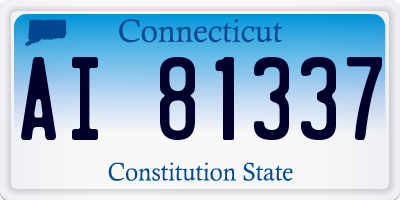 CT license plate AI81337