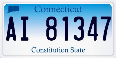 CT license plate AI81347