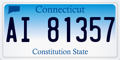 CT license plate AI81357