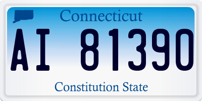 CT license plate AI81390