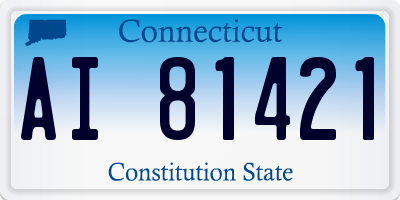 CT license plate AI81421