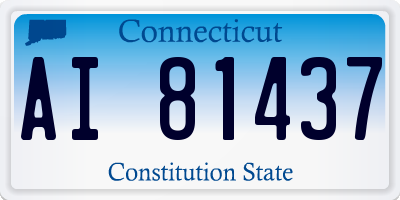 CT license plate AI81437