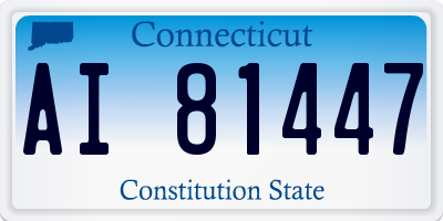 CT license plate AI81447