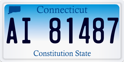 CT license plate AI81487