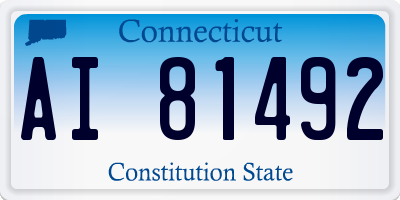 CT license plate AI81492