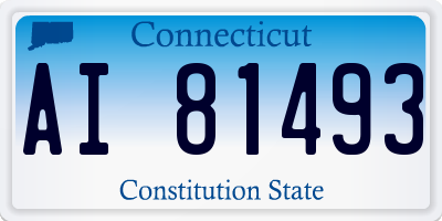 CT license plate AI81493