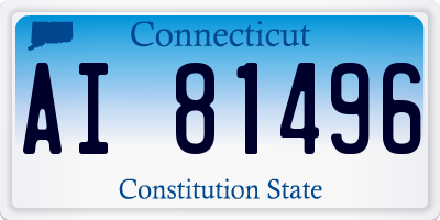 CT license plate AI81496