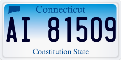CT license plate AI81509