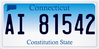 CT license plate AI81542