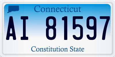 CT license plate AI81597