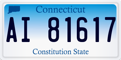 CT license plate AI81617