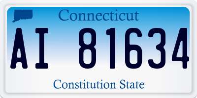CT license plate AI81634