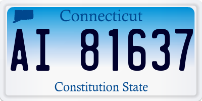 CT license plate AI81637