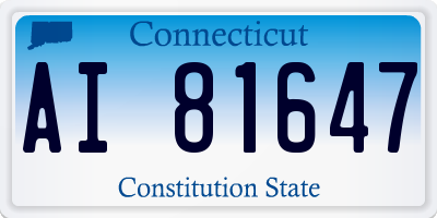 CT license plate AI81647