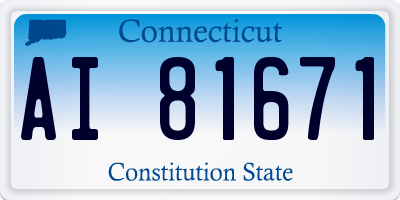 CT license plate AI81671