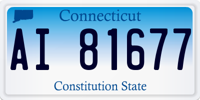 CT license plate AI81677