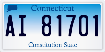 CT license plate AI81701