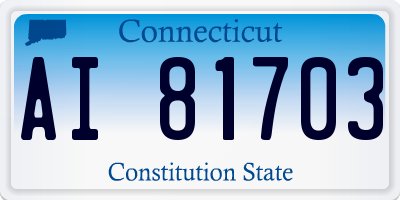 CT license plate AI81703