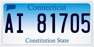 CT license plate AI81705