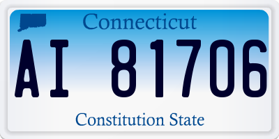 CT license plate AI81706