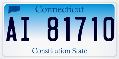 CT license plate AI81710
