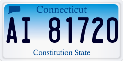CT license plate AI81720
