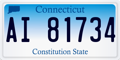 CT license plate AI81734