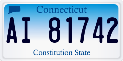 CT license plate AI81742
