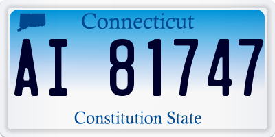 CT license plate AI81747