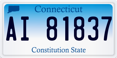 CT license plate AI81837