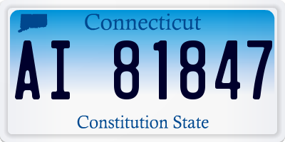 CT license plate AI81847
