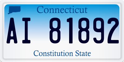 CT license plate AI81892