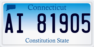 CT license plate AI81905