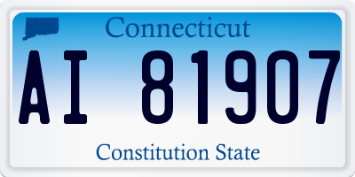 CT license plate AI81907