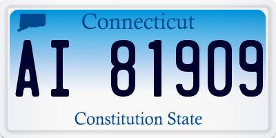CT license plate AI81909