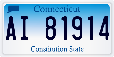CT license plate AI81914