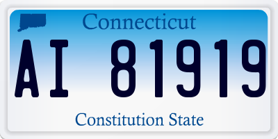 CT license plate AI81919